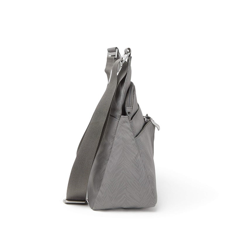 Baggallini Women's Cross Over Crossbody, Pewter Zebra - Image 3